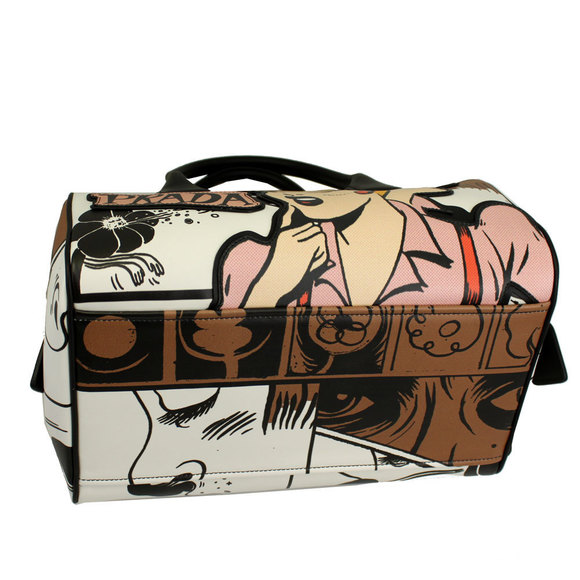 Prada Comic Print Leather 2WAY Hand Shoulder Bag Brown Pink - Picture 4 of 10